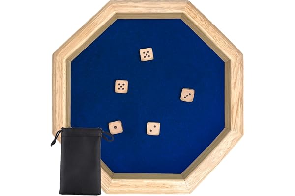 YeyeCyrilze Piste de dés, 30 CM/11,81 in Plateau de des en Bois,Plateau de des, Piste de des, Piste de des+Dés & Ceintures, Convient pour Plateau Jeu de Dés pour Les Jeux de Table DND et RPG