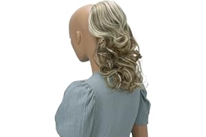 ‎CAISHA CAISHA by PRETTYSHOP 30cm Haarteil Mia Zopf Haarverlängerung mit Kordelverschluss Voluminös Gewellt Hellbraun Hellblond Mix PH216