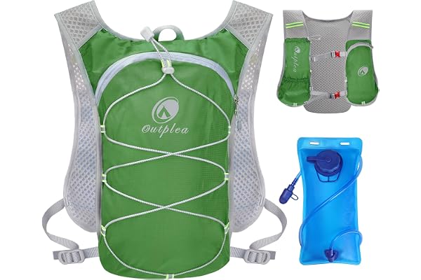 Outplea Sac à Dos Hydratation Marathoner avec Poche à Eau 2 L, Gilet Hydratation Running Ultraléger, Sac Eau Running de Camping Randonnée Trail Sport