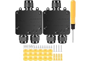 NEWOUTSET IP68 Waterproof Junction Box, 2pcs 3-Way Y-Type PA9 Outdoor Electrical Junction Box, Electrical Enclosure, Gland External Cable Connector Wire Connector for Ø 4mm -15mm Diameter Cable.