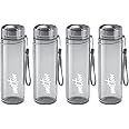 MILTON Hector 1000 Pet Water Bottle, Set of 4, 1 Litre Each, Grey, Reusable Plastic Fridge Bottle, BPA Free and Leak Proof Bottles for Travel, Work