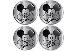 Biomar Labs® 4 x 55mm Aufkleber 3D Silikon Mouse Mittelfinger Maus Für Radkappen Nabenkappen Radnabendeckel Rad-Aufkleber Nabendeckel A 9555