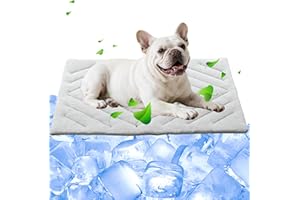 BECROWM Dog Cooling Mat Self Coolings Foldable Cooling Pad for Dog in Summer Coolings Mat for Dogs and Cats Machine Washable (Grey, M)