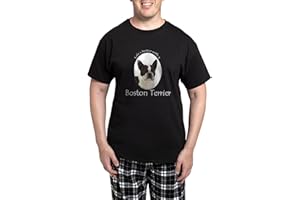 CafePress Lifes Better Boston Terrier Pajamas Men's Novelty Cotton Pyjama Set, Comfortable PJ Sleepwear