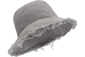 Zylioo XXL postrzępione kapelusze przeciwsłoneczne typu bucket dla dużych głów, duże postarzane czapki wędkarskie UV, ponadwymiarowa letnia czapka podróżna z frędzlami (53-65 cm XS-3XL)