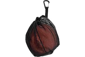 EMODWEY Ballsack,Ballnetz 1 Ball Basketball Tasche,Rucksack Tragbare Ballnetz,Basketball Bag, Wasserdichtes Ballnetz mit Karabinerclip, Atmungsaktiver Rucksack für Kinder und Erwachsene, Ideal für Training un