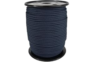 ILC MERCERIE PARADIS Cordon Cordelette Tressé 4 mm x 5 mètres (Bleu Marine)