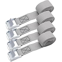 GAUATO Spanbanden, kort, 1 m, 4 stuks sjorbanden met klemsluiting, bevestigingsriemen, verstelbare spanbanden, ratelriemen, bevestigingsriem voor fiets, autotransport, vracht, bagage, motorfiets