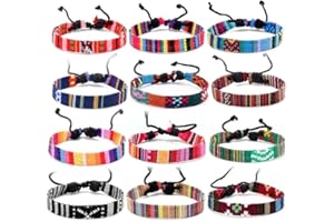 Rhys 12 Braccialetti dell'Amicizia Intrecciato Bracciali in Stile Boemia Bracciali Multi Colore per Uomini Donne Regolabile Bracciale per Uomini Donne Regali diCompleanno