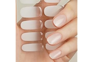 DANNI & TONI 28Pcs Vernis Autocollant Ongle Gel UV Strips,Gel Nail Stickers,Nail Art Auto-Adhésif Ongle,Adesivi per unghie in gel (Frosty Veil)