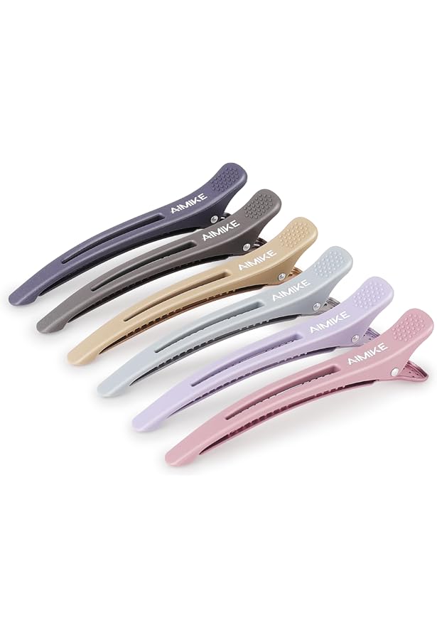 SULIUDAJI 6 Haarklammern Mit Silikonband – Friseurclips Ohne Spuren, Für Dickes & Dünnes Haar