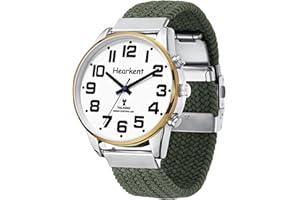 Hearkent Orologio parlante con accento tedesco e numeri grandi, regolazione automatica per ipovedenti, ciechi o anziani, taglia uomo