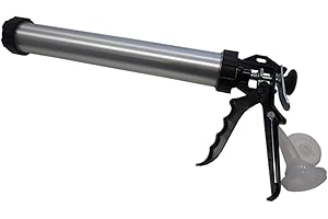 FAMA GBR Kartuschenpresse 600ml Aluminium-Gehäuse inkl. Auspressdüse und Wechselplatte für Schlauchfolie Schubrohrpistole Dichtstoffpresse