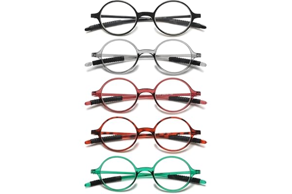 VEVESMUNDO Redondo Gafas de Lectura Pequeñas Ligeras Vintage TR90 Flexibles Vista Presbicia para Mujer Hombre
