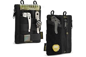 VIPERADE VE18 Small EDC Pouch Tool Organizer, Multifunction Small Tools Pouch with 6 Pockets, EDC Organizer for Men, Mini Pocket Organiser with Patches Area for DIY