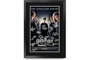 HWC Trading Orden des Phönix Harry Potter Die Cast Daniel Radcliffe Emma Watson Rupert Grint Geschenke Printed Poster Autogramm Bild für Film-Memorabilia Fans Signed - A3 Eingerahmt