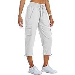 Pvucpot Pantacourt Femme été Pantalon Cargo 3/4 Pantalon Capri