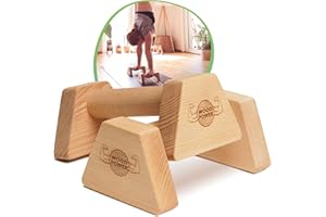 WOODPOWER PowerBars - Paralelos de madera para flexiones de apoyo para las articulaciones, barras antideslizantes para interior y exterior, calistenia y yoga