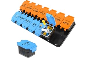 YAKLIM Pilulier Semainier 7 Jours Matin et Soir - 14 Compartiments Grande Capacité Détachable et Facile à Ouvrir