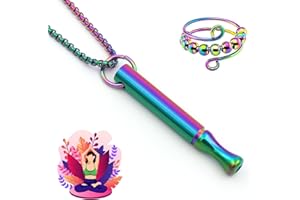 DHINCHANSAIB Collar de ansiedad, con anillos, ayuda para dejar de fumar, anillos para dejar de fumar, ataques de pánico, ayuda antiestrés, anillo de respiración, cadena de respiración para hombres y