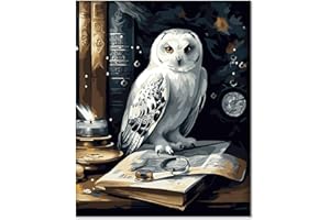 Gutluz Malen nach Zahlen Set für Erwachsene und Kinder ab 7 Jahren Eulen Kits mit Pinseln