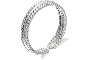 JEWELLERYBOX Sterling Silver Adjustable Ribbed Midi Toe Ring