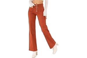 Nina Carter Flared Bootcut Jean pour Femme Taille Haute Évasé Vintage Effet Usé Stretch
