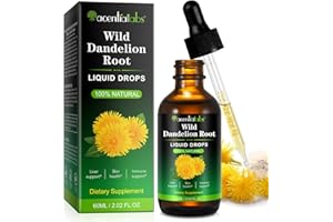 BIBONSE Wilde Löwenzahnwurzel Extrakt Flüssig, 100% Natürlicher Löwenzahnwurzel Tropfen, Dandelion Root Extract Löwenzahn Tinktur zur Unterstützung Leberentgiftung und Reinigung – Alkohol & Zuckerfrei, 60 ml