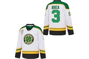 YSEOHB Men's 3 Ross The BOSS Rhea ST John's Shamrocks Stitched Hockey Jersey with EMHL Patch White Green Black