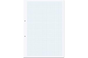 RHINO A4 Loose Leaf Graph Paper, 500 Sheets / 1000 Page, 20mm Graph Ruling, Hole Punched, School & Office Stationery Supplies