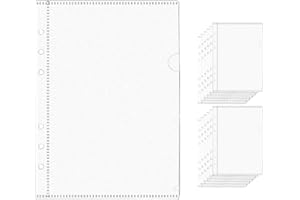 NatSumeBasics 12pcs Zipless Cash Envelopes A5 Binder Pockets Frost PP Planner Inserts Sheet Protectors for 6 Ring Binders Organizer Accessories (A5)