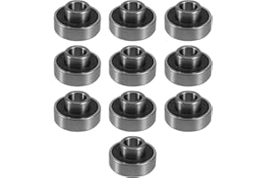 Niejgay 10 StüCke 608- Longboard Cuscinetto Integrato, Pattinaggio, 8 x 22 x 12,6 mm, Nero