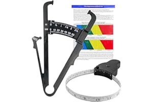 DALAETUS 2 Pcs Body Measuring Tape Set, Retractable Measuring Tape (60inch/150cm) with Body Fat Caliper, Portable Skinfold Caliper for Body Measurements, Weight Loss, Women, Men(Black)