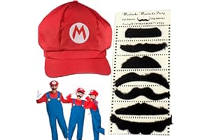 YOOYEH Costume, Red Hat White Gloves Mustache Buttons Carnival Costume Adult Fancy Dress Costumes Outfits