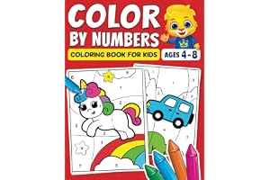 Color By Numbers Coloring Book For Kids: Fun Activity Book For Preschool, Kindergarten & 1st Grade Children Ages 4-8