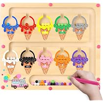 Jouets Montessori 2 En 1 Pour Filles Labyrinthe Magnétique de Couleurs Et de Chiffres Pour Garçons