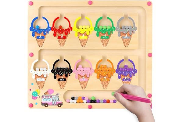Cadeau Jouet Jeux Fille 3 4 ans Jouets Montessori Enfants Labyrinthe Magnétique de Couleurs Et De Chiffres Jouets de Triage des Couleurs Jeux Jeu Jouet Cadeau Enfant Educatif Montessori 3 4 ans