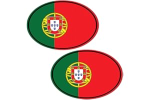 Biomar Labs 2 x PVC Autocollant Voiture Auto Moto Drapeau National Portugais Portugal Oval Flag B 208