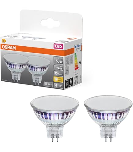 Trango Set 10 Lampadine LED MR16 GU5.3 12V 3W (Equivalente 35W Alogene) Bianco Caldo 3000K 250Lm - Luce Faretto Per Interni E Bagno