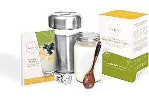 Keolia Yahourtière Multidelice Sans Electricité, Yaourtiere Fromagere et Livre Yaourtiere Multidelices, Pot Yaourt Verre, Thermometre Cuisine, Machine a Yaourt Fait Maison Yaourt Grec, Fromage Blanc