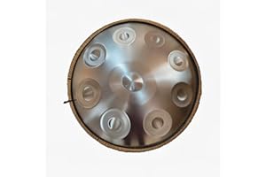 SAROSPAN Handpan Drum - 22-Inch 9-Note D Kurd 440Hz - Hand Tuning Handpan - Includes Soft Bag, Mallets, Stand, Note Stickers, Cleaning Cloth - Artist Performance Video