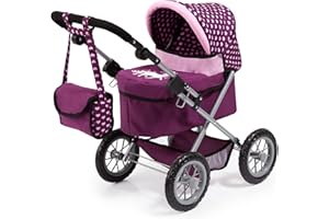 Bayer Design 13037AA - Poussette Landau Pour Poupée - Réglable - Trendy Rose/Prune - 68 Cm