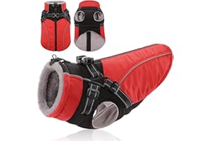 KONVINIT Manteau Chien,Manteaux d'hiver pour Chiens,Doudoune Chien avec Trou de Harnais pour Petits et Moyens Chiens avec Doublure Polaire Chaude,M