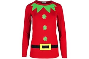 FASHION STAR Oops Outlet Kids Girls Childrens Elf Costume Xmas Christmas Long Sleeve Jersey T Shirt Top
