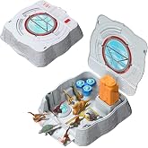 Jurassic World Duyusal Oyun Seti, katlanabilir &ccedil;antada 8 mini fig&uuml;r, model kili ve d&ouml;nd&uuml;r&uuml;lebilir &ccedil;ark, JKG89