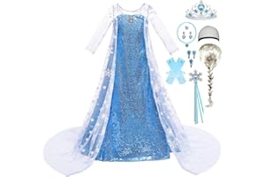 Tyidalin Disfraz Princesa Elsa Vestido Niñas Traje Halloween Navidad Carnaval