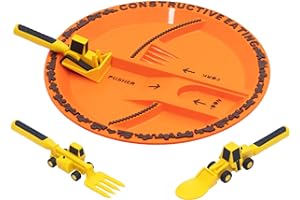 Constructive Eating Kindergeschirr Set - Baukombination, Kinderbesteck, Langlebig, Spülmaschinenfest, Fördert Gesunde Essgewohnheiten der Kinder - Geschenk für wählerische Esser