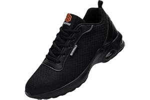 DYKHMILY Scarpe Antinfortunistica Donna Scarpe da Lavoro con Punta in Acciaio Leggero e Antiscivolo Protettive Sicurezza Scarpe (Nero 35 EU)