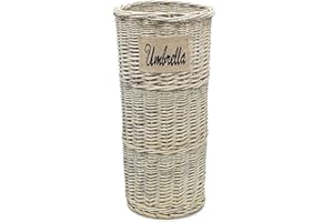 DANIEL JAMES Housewares Rattan Umbrella Rack Stand Wicker Basket Holder Bin Brolly Storage Walking Stick
