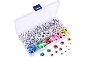 NOTHERS 1500Pcs Autoadhesivo Ojos,Adhesivos Ojos de plástico Móviles Manualidades Ojos ojos adhesivos Ojos Plástico Adhesivos para Hacer DIY Artesanía Accesorios